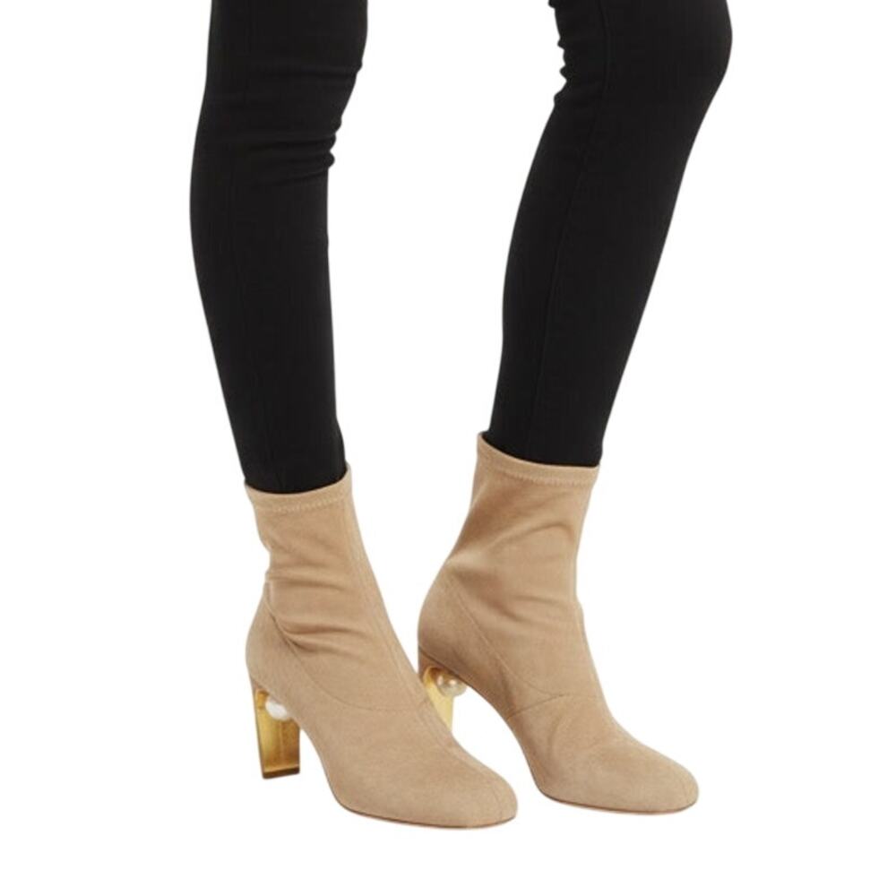 Nicholas Kirkwood Maeva Brown Suede Ankle Boots, IT38/US8